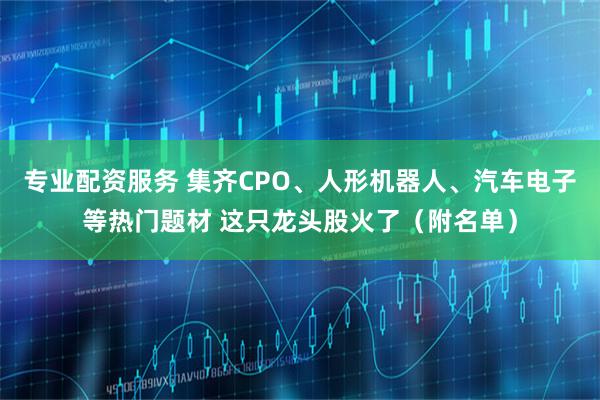 专业配资服务 集齐CPO、人形机器人、汽车电子等热门题材 这只龙头股火了（附名单）