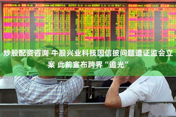 炒股配资咨询 牛股兴业科技因信披问题遭证监会立案 此前宣布跨界“追光”